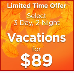 This Month Only! All 3 Day, 2 Night Vacations for $89