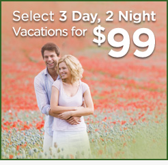 This Month Only! All 3 Day, 2 Night Vacations for $89