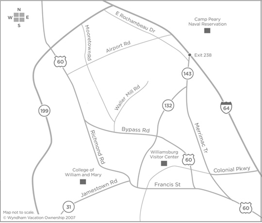Map and driving direction for WILLIAMSBURG, VA